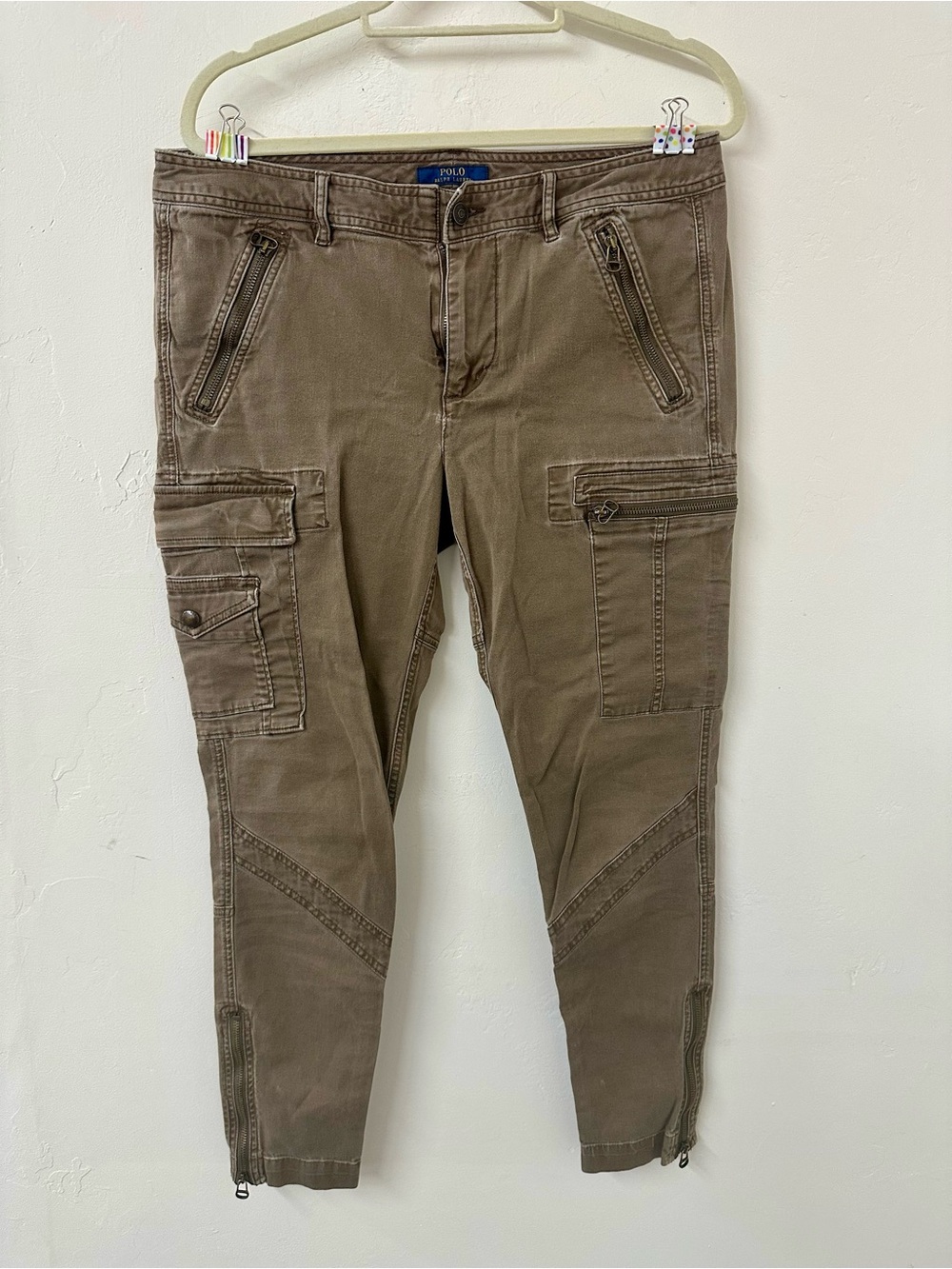 Ralph Lauren Olive Brown Cargo Jogger Pants